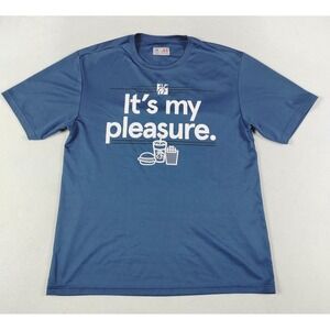 A4 Chick-fil-A Its My Pleasure Shirt Mens Medium Blue Graphic Uniform Workwear